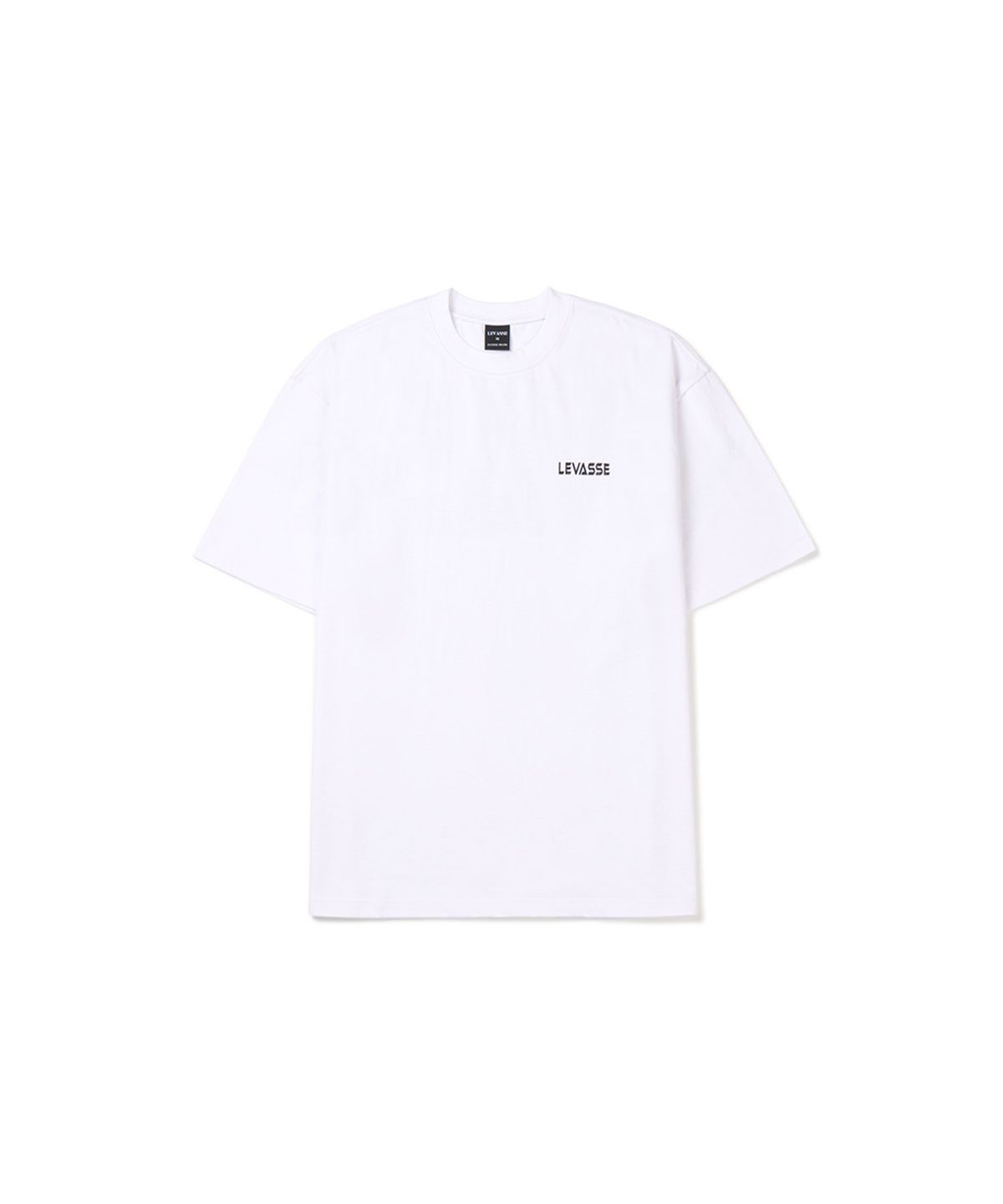 르바세(LEVASSE) Old School Overfit Tee – White (Black Logo)