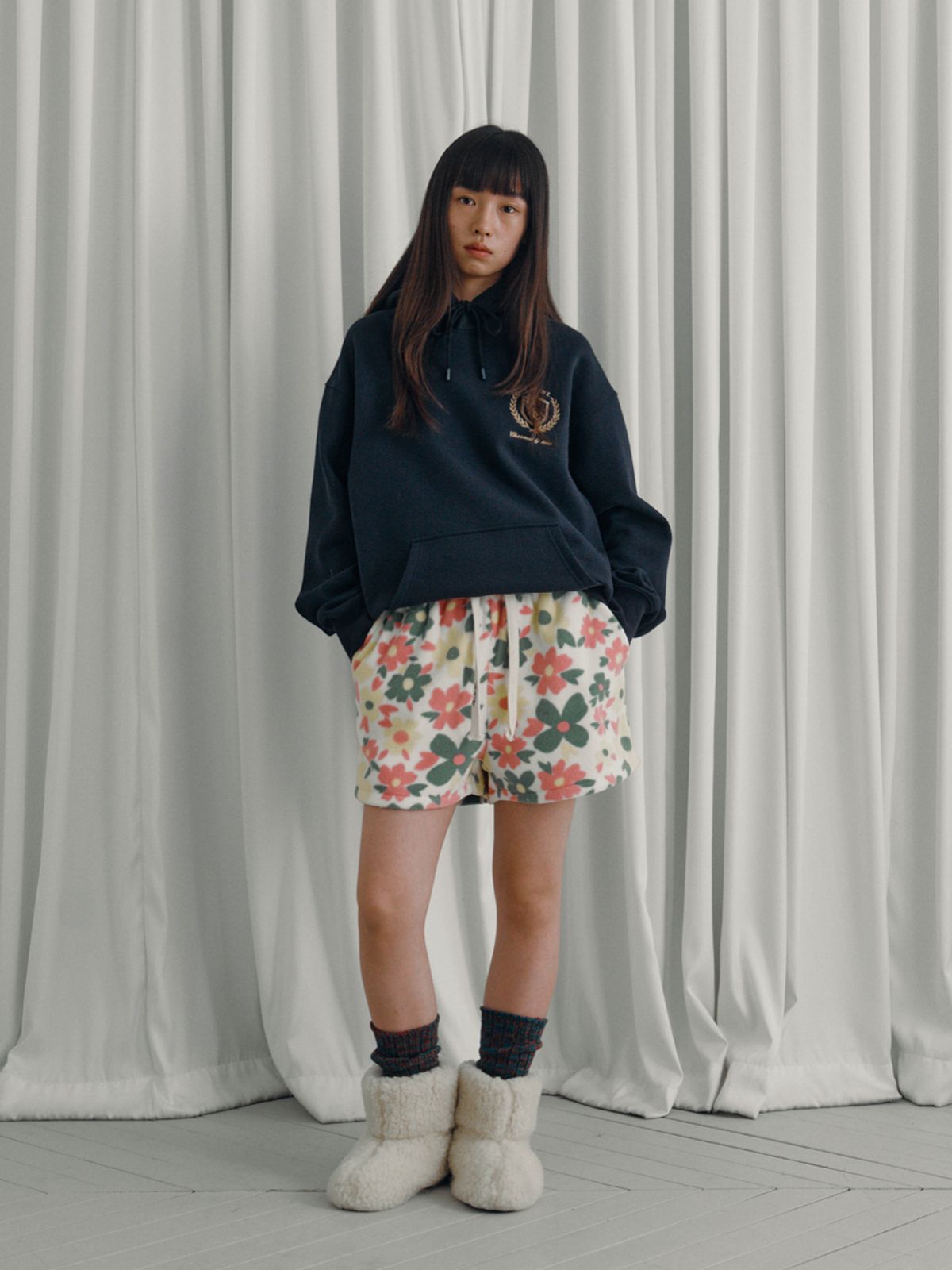 시엔느(SIENNE) Emily Pajama Shorts (Ivory)