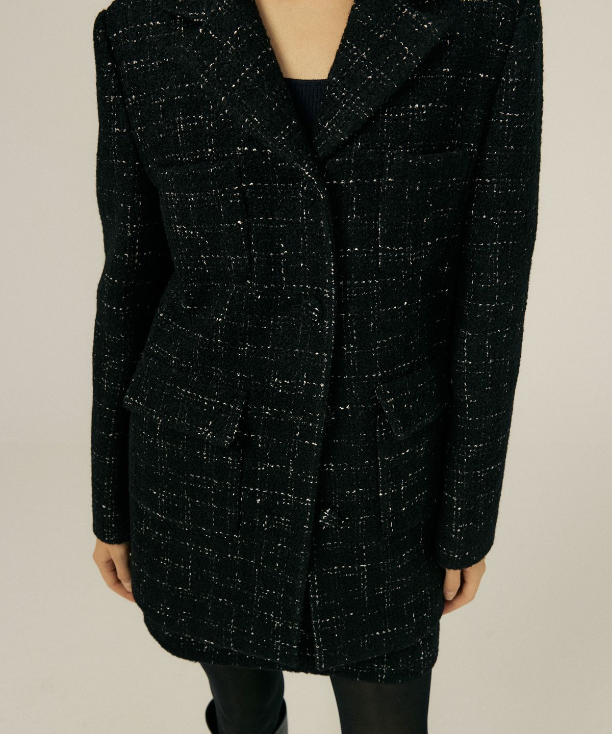 오떼뜨(OCTETTE) WINTER TWEED HARF COAT_2COLOR