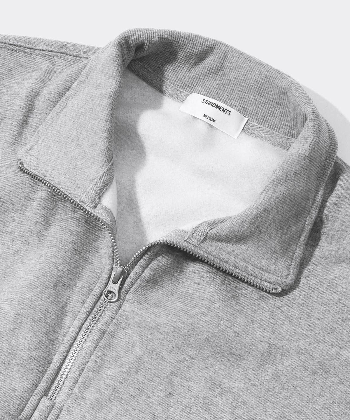 스탠드먼츠(STANDMENTS) COMFY HALF ZIP SWEATSHIRT HEATHER GREY