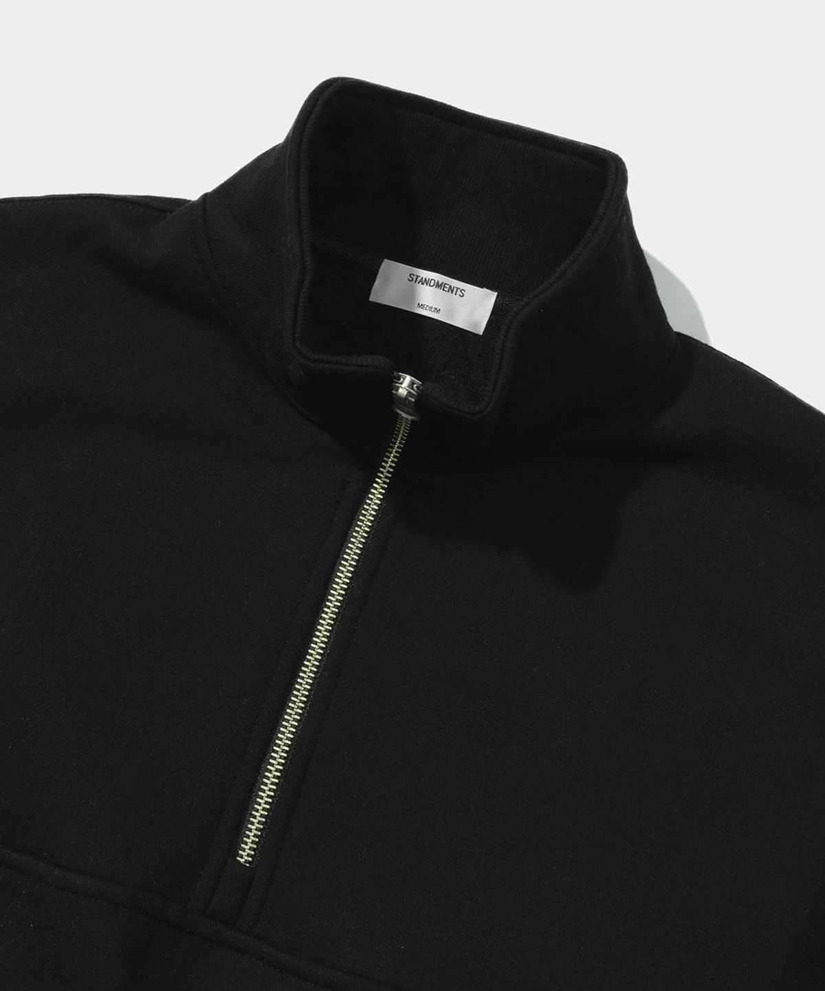 스탠드먼츠(STANDMENTS) COMFY HALF ZIP SWEATSHIRT BLACK