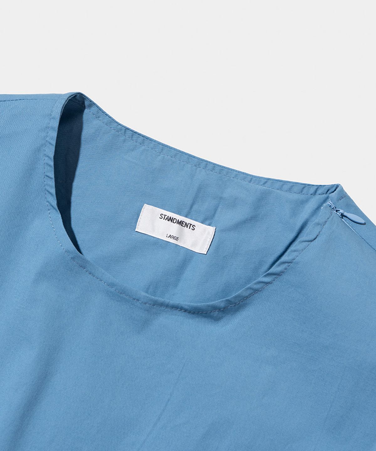 스탠드먼츠(STANDMENTS) WOVEN T-SHIRT BLUE