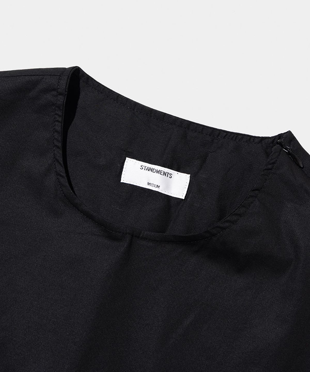 스탠드먼츠(STANDMENTS) WOVEN T-SHIRT BLACK