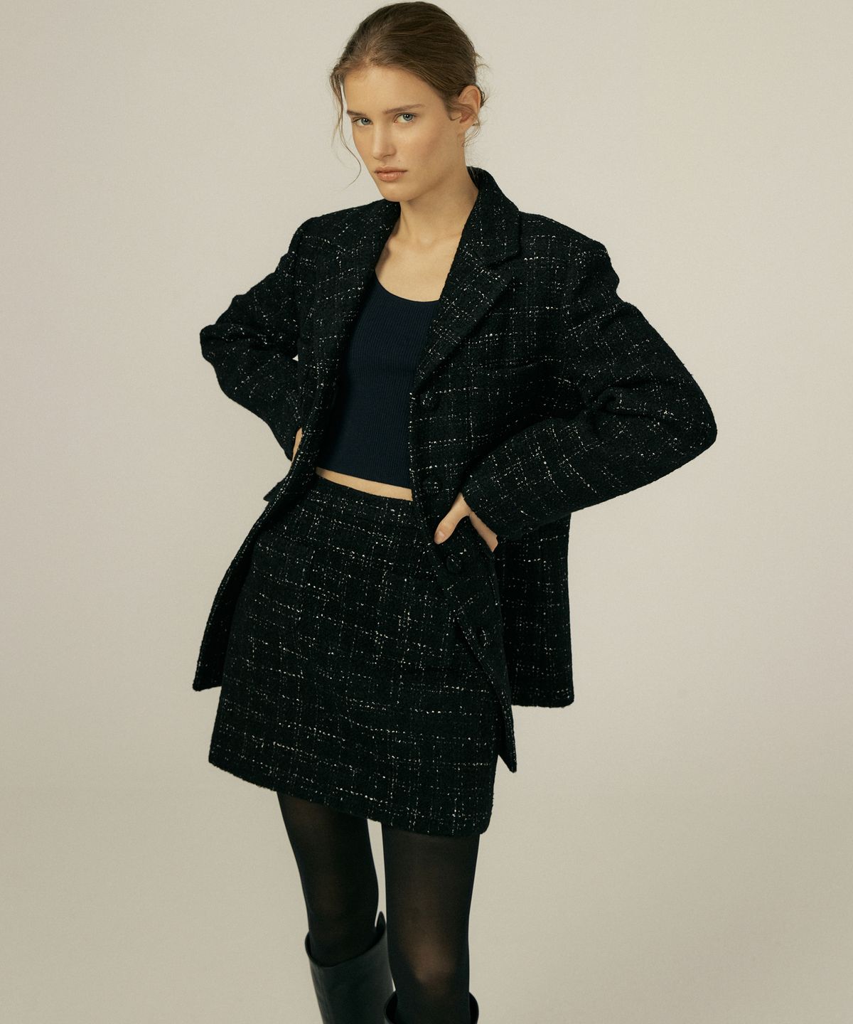 오떼뜨(OCTETTE) WINTER TWEED SK_2COLOR