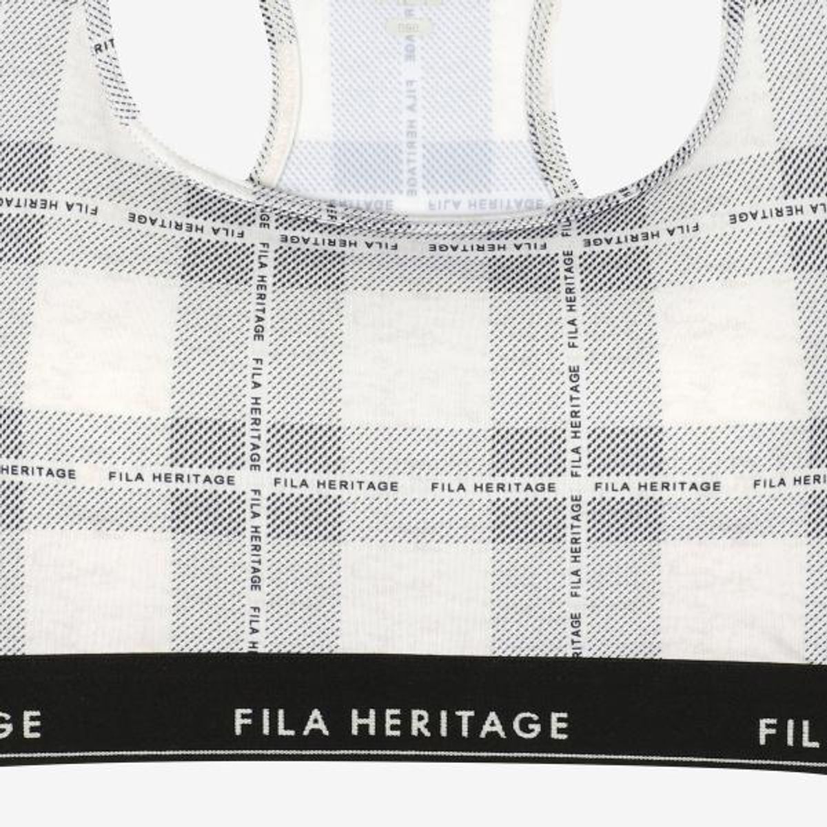 휠라언더웨어(FILA UNDERWEAR) 아웃핏 홀리데이 체크나염 브라탑(FI4ITG1444FOTL)