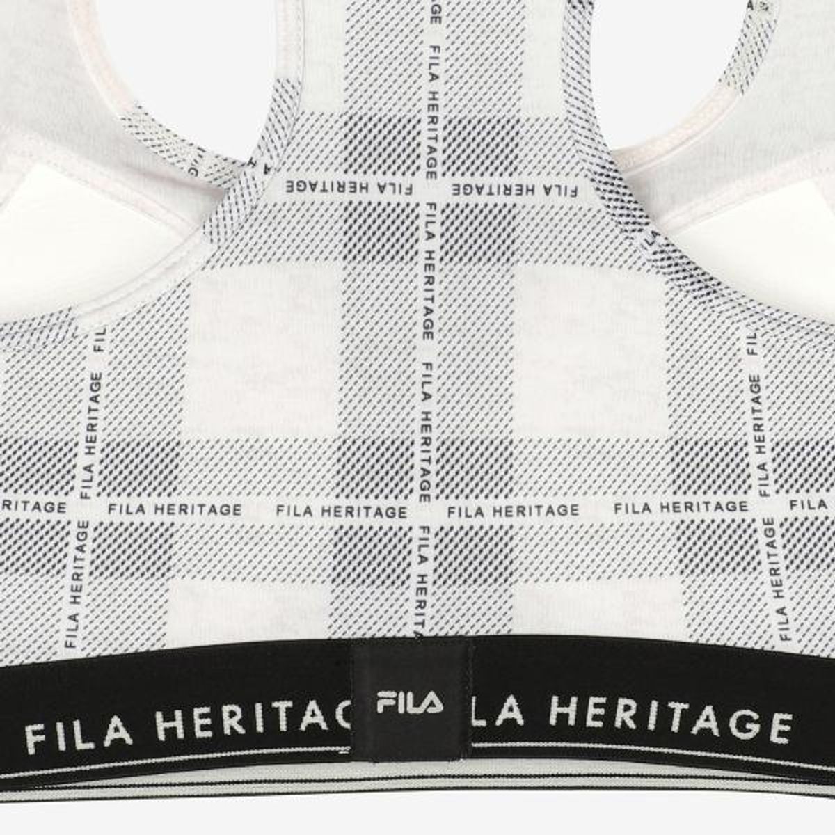 휠라언더웨어(FILA UNDERWEAR) 아웃핏 홀리데이 체크나염 브라탑(FI4ITG1444FOTL)