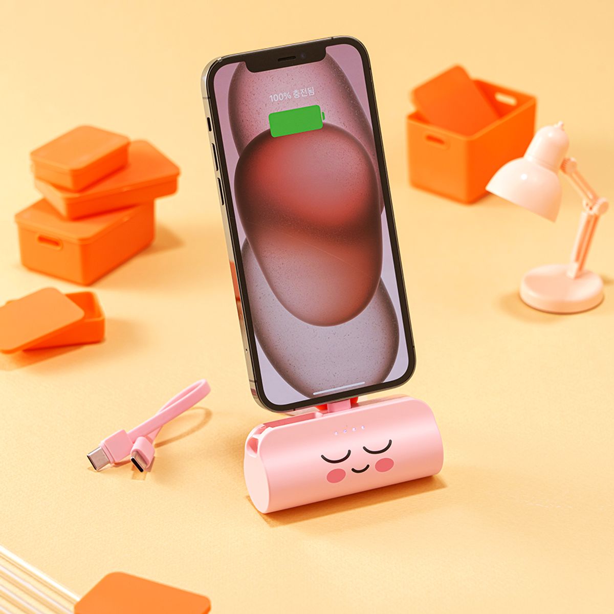 카카오프렌즈 파트너(KAKAOFRIENDS PARTNERS) 힙스터 도킹형 보조배터리 5000mAh (C타입/8핀)