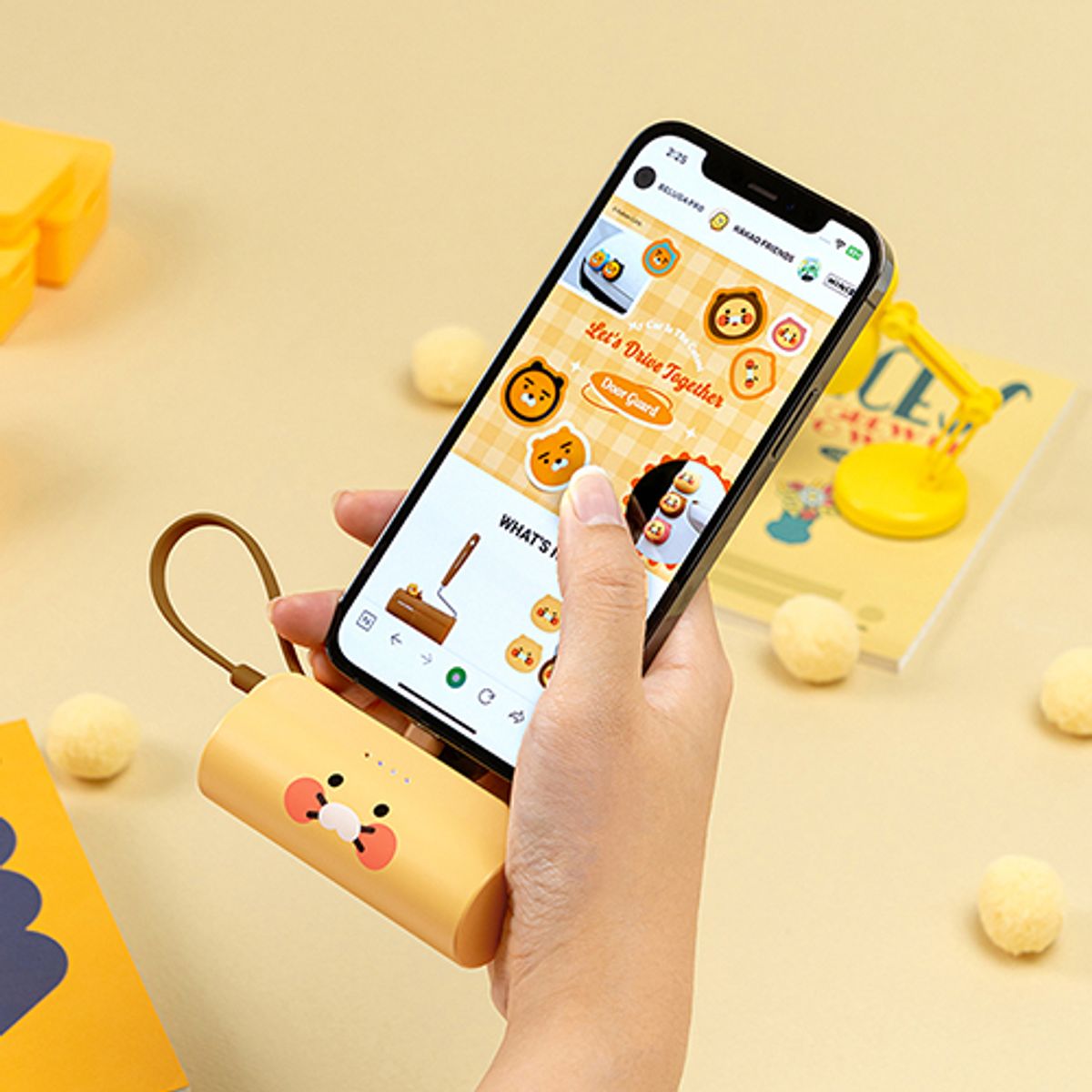 카카오프렌즈 파트너(KAKAOFRIENDS PARTNERS) 힙스터 도킹형 보조배터리 5000mAh (C타입/8핀)
