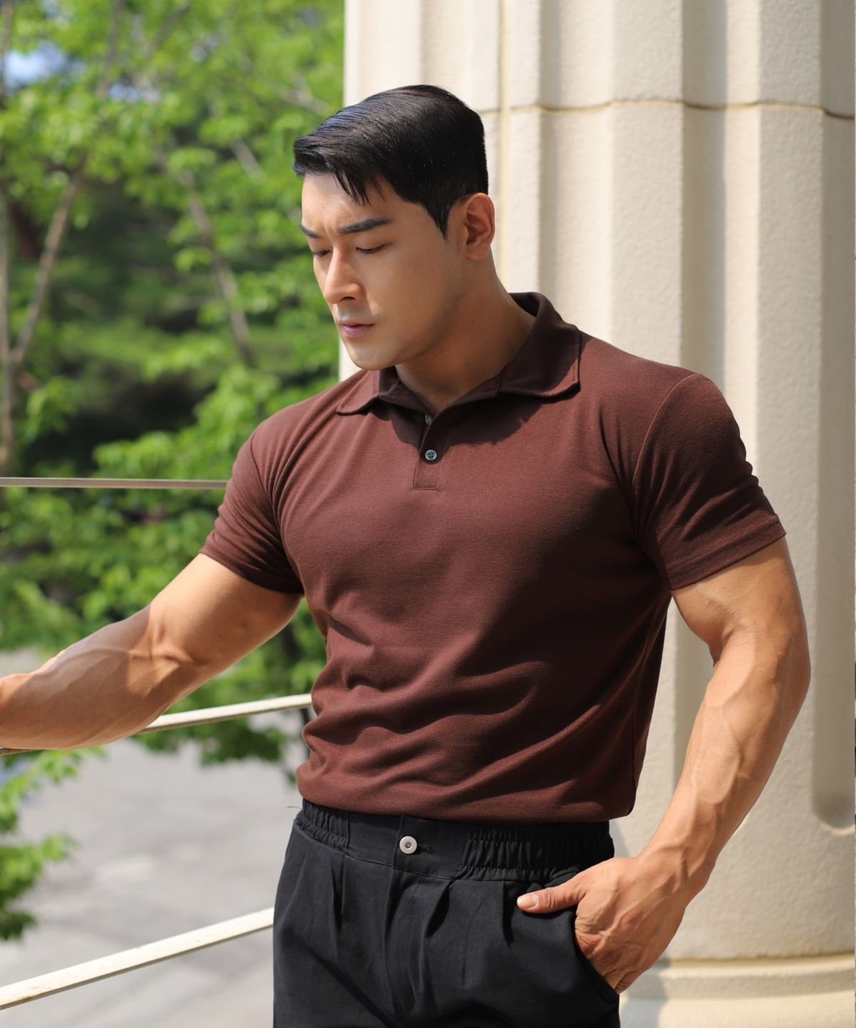 보스트핏(BOASTFIT) 머슬핏 카라넥 반팔티셔츠