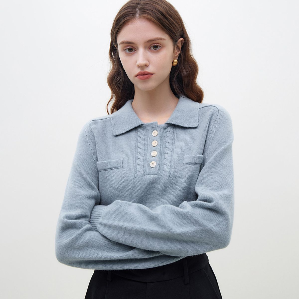 웬스데이딜라잇(WEDNESDAY DELIGHT) WD_Collar pullover knit sweater_2color