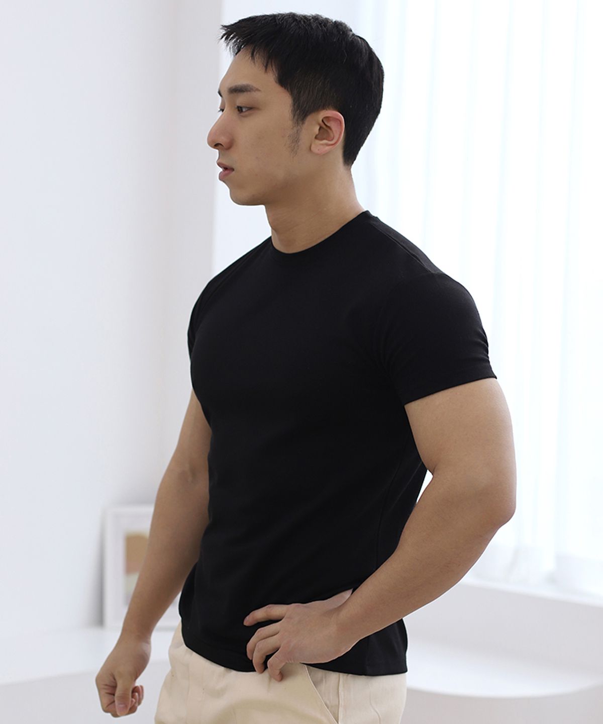 보스트핏(BOASTFIT) 머슬핏 라운드넥 반팔티셔츠