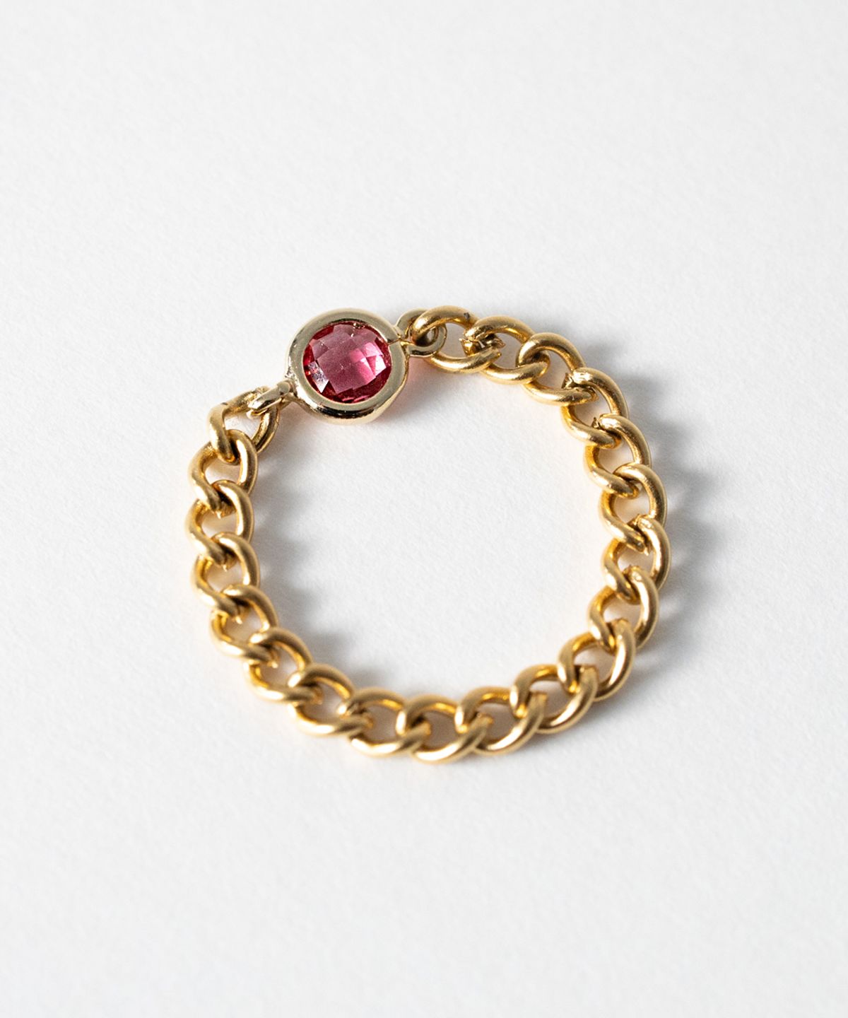 메리모티브(MERRYMOTIVE) Red crystal pendant surgical chain ring