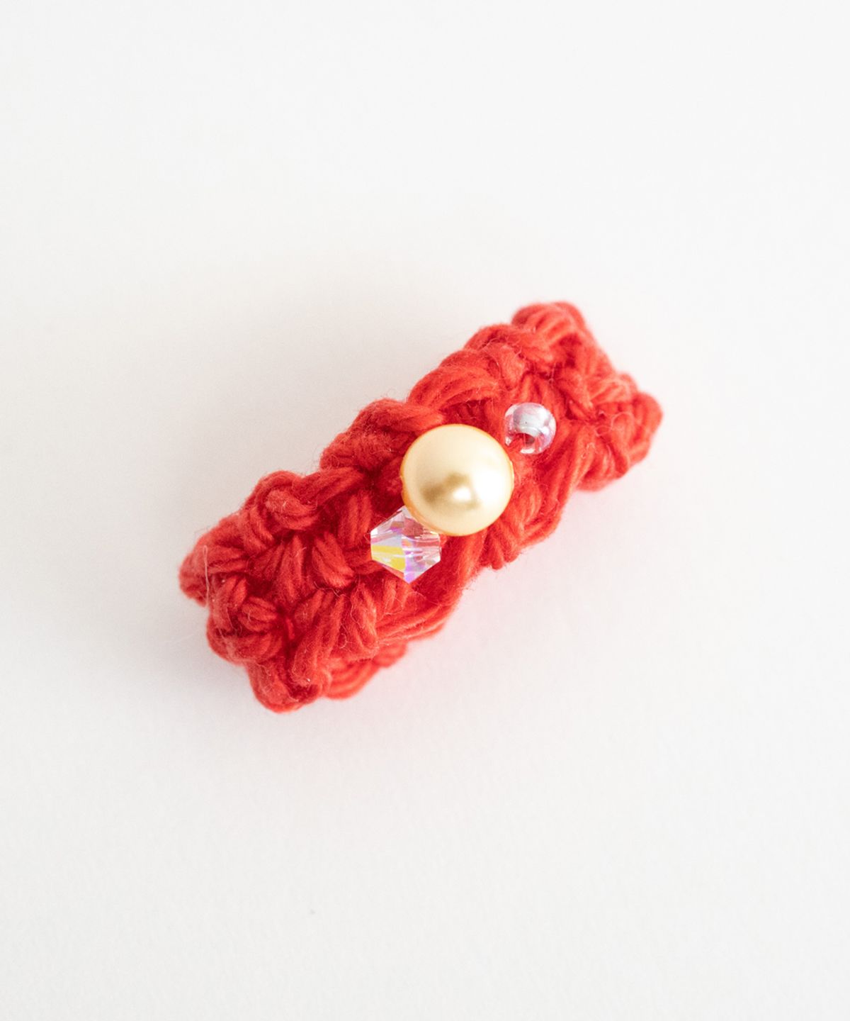 메리모티브(MERRYMOTIVE) Gem with knitted ring (Red)