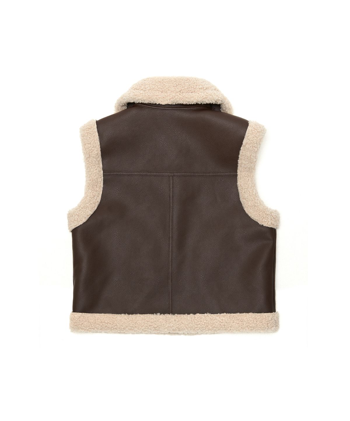 비콰이엇(B QUIET) FAUX SHEARING TRIMMING VEST_BROWN BEIGE