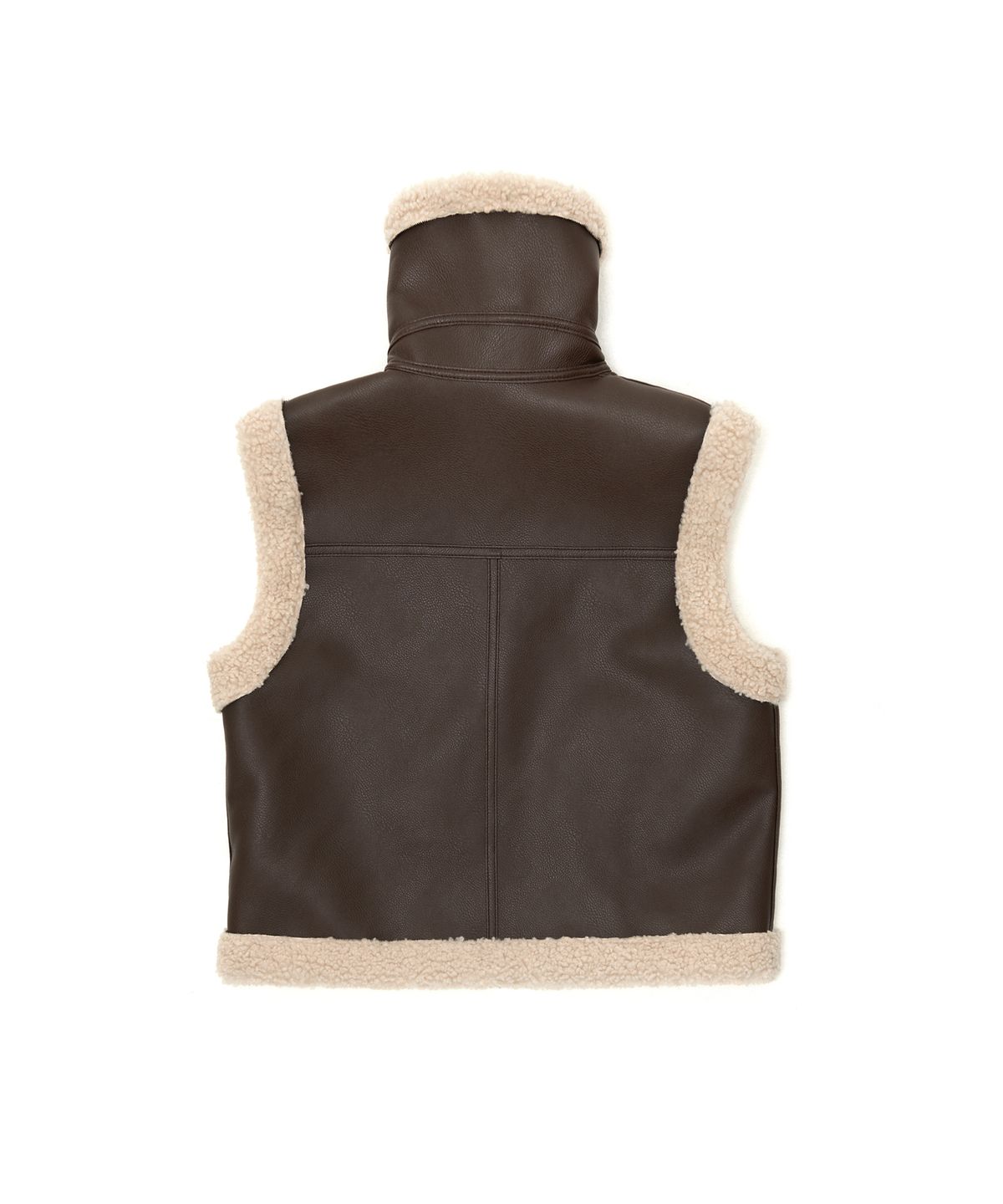 비콰이엇(B QUIET) FAUX SHEARING TRIMMING VEST_BROWN BEIGE