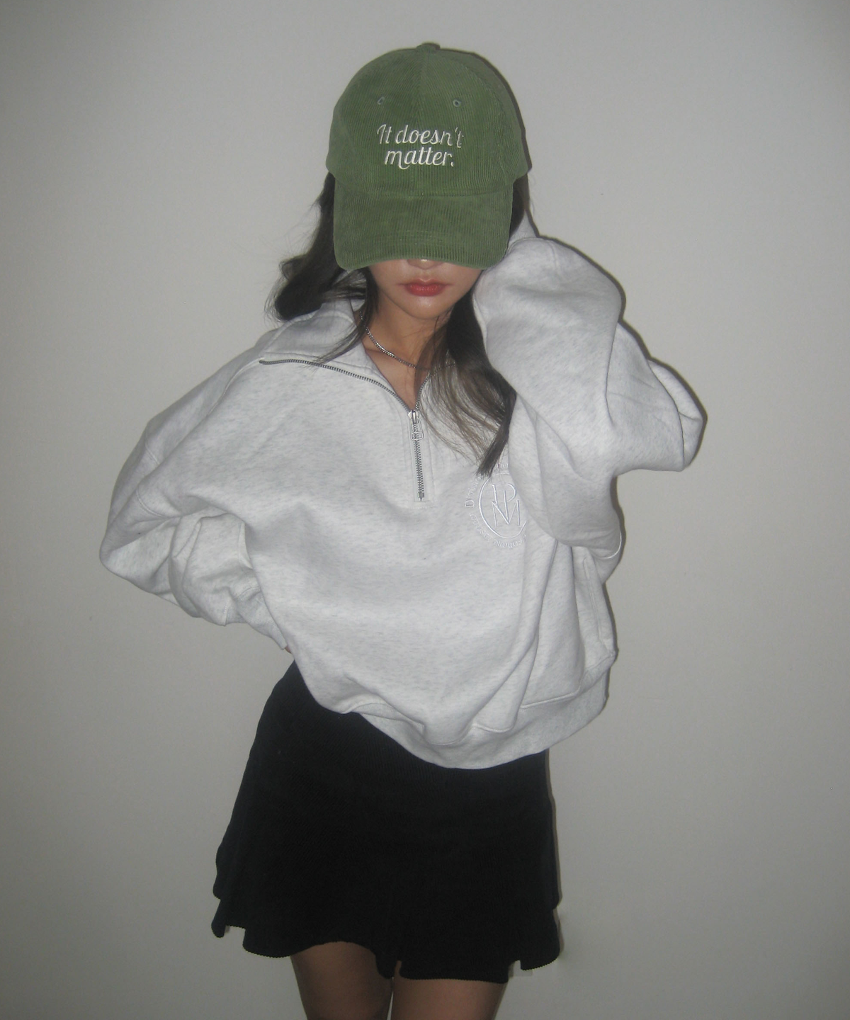 잇더즌매터(IT DOESN'T MATTER) Corduroy logo ball cap (Green)