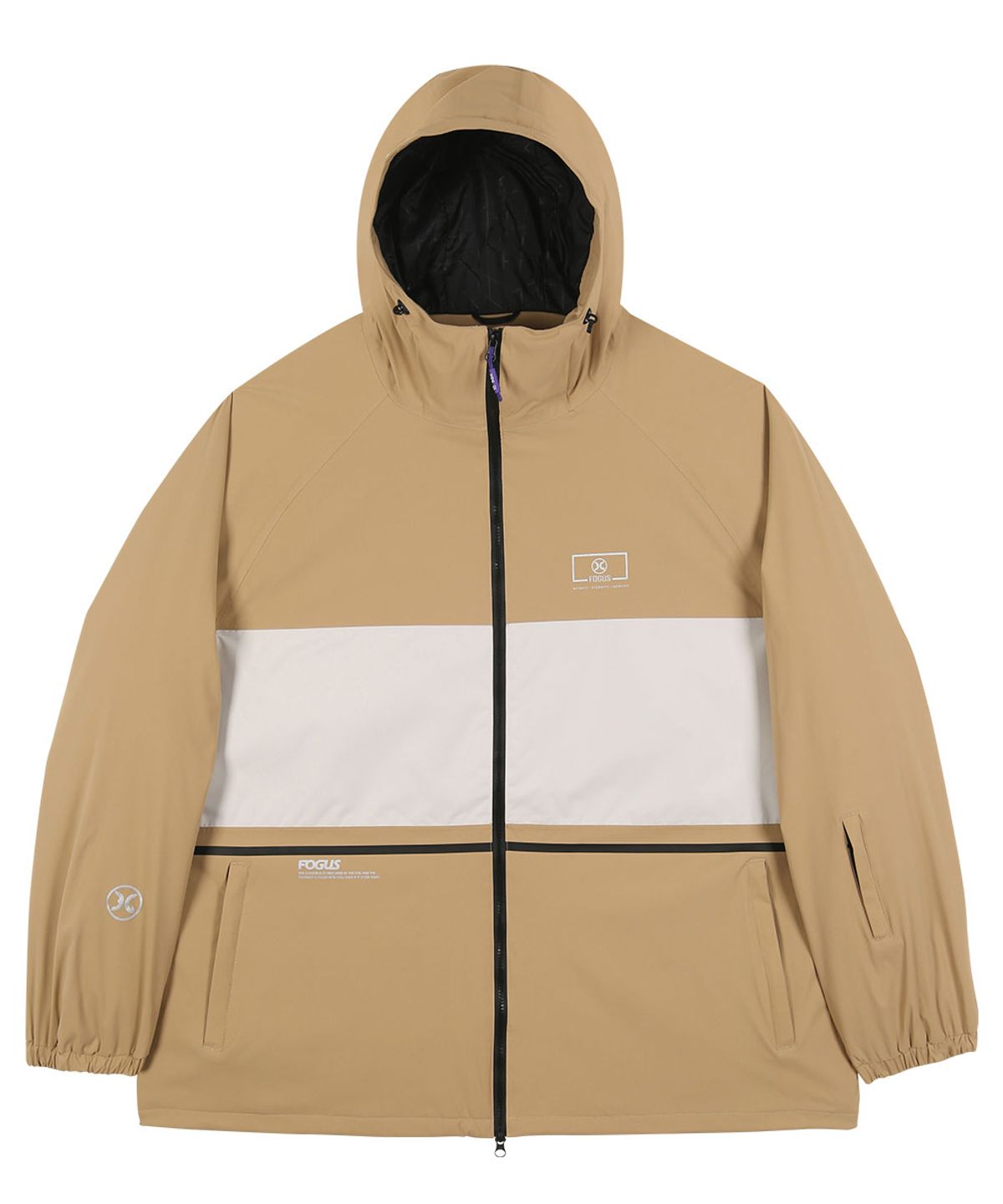 돌아우터웨어(DOLL OUTERWEAR) [DOLL X FOGUS] 빅 사이즈 스노우보드복 세트 베이지 (5XL 자켓&팬츠) 남녀공용