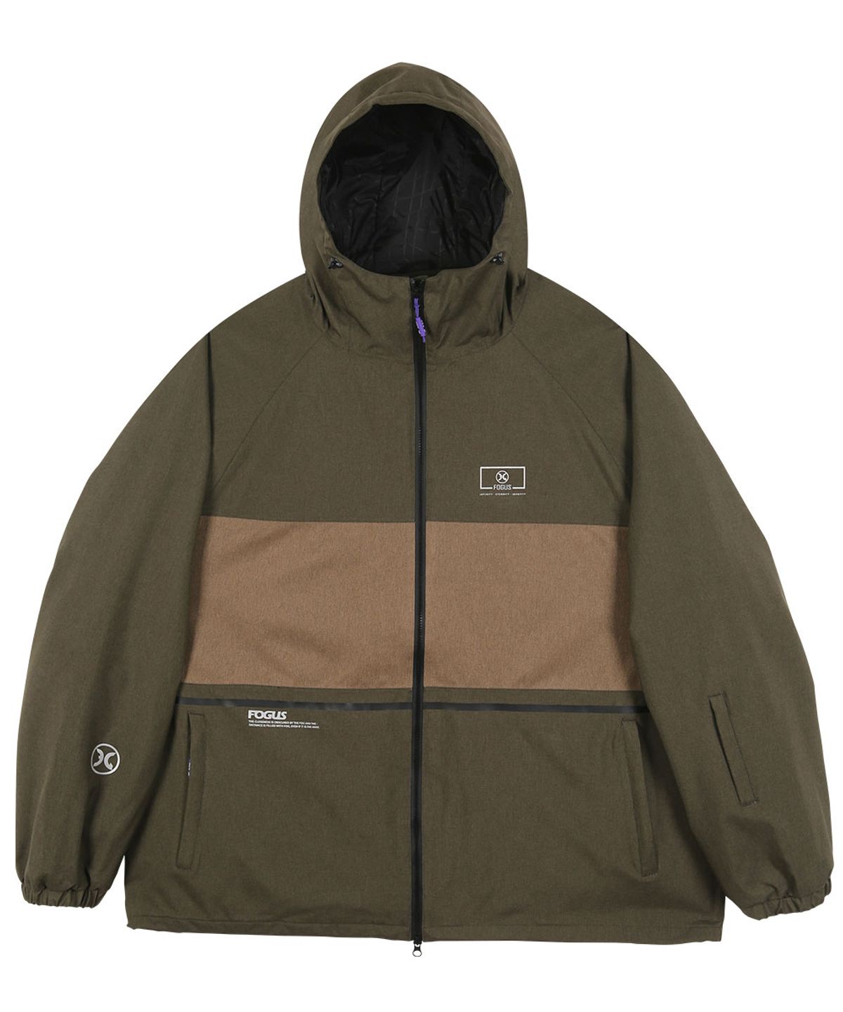 돌아우터웨어(DOLL OUTERWEAR) [DOLL X FOGUS] 빅 사이즈 스노우보드복 세트 카키(5XL 자켓&팬츠) 남녀공용