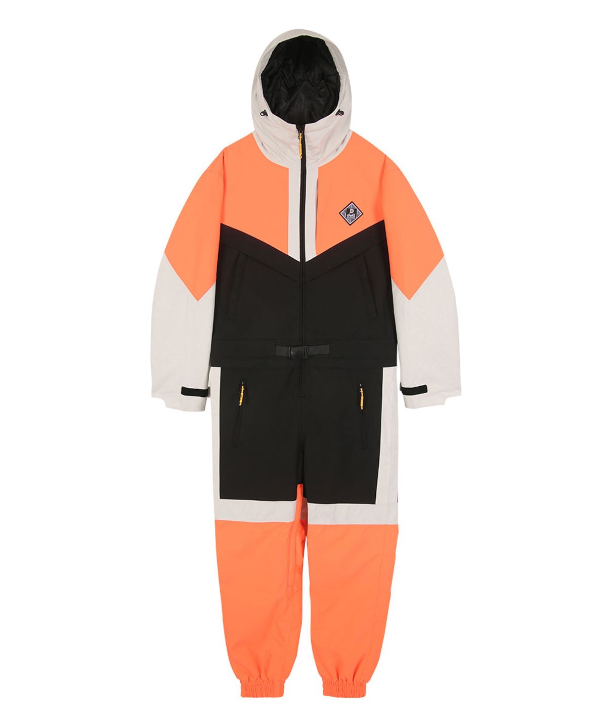 돌아우터웨어(DOLL OUTERWEAR) 브이라인 스노우보드복 점프슈트 오렌지 남녀공용 보드복자켓 보드복팬츠