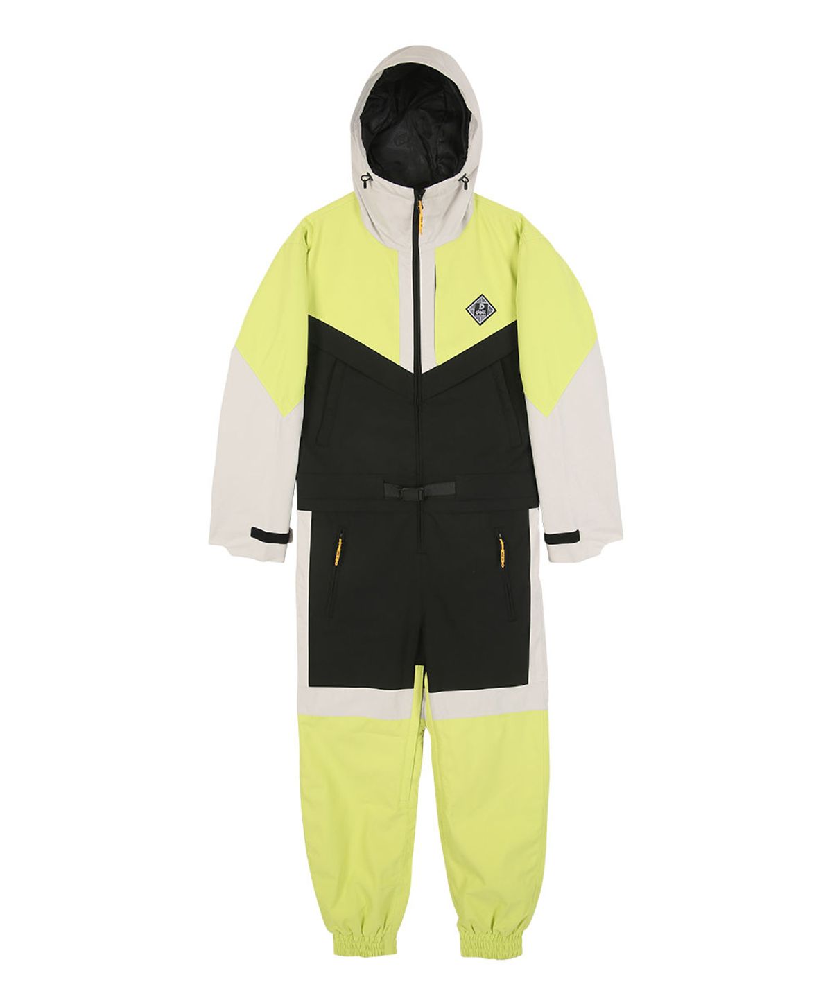 돌아우터웨어(DOLL OUTERWEAR) 브이라인 스노우보드복 점프슈트 라임 남녀공용 보드복자켓 보드복팬츠