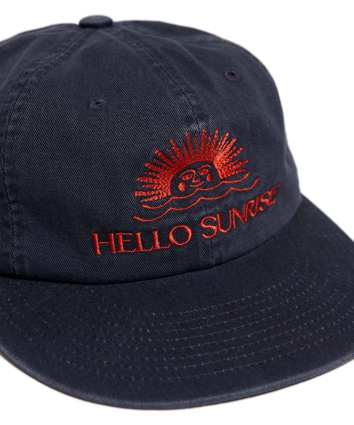 헬로 선라이즈(HELLO SUNRISE) Washed OG Logo 6Panel Cap (Navy (Red Orange))