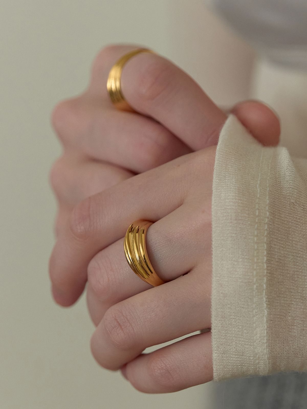 리엔느와르(leeENoir) Bold Line Ring (2color)
