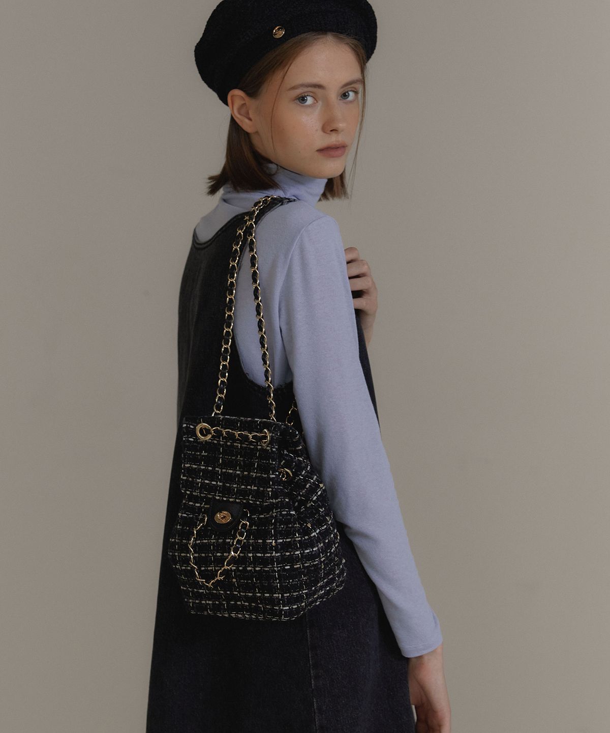아노에틱(ANOETIC) ANC TWEED CLASSIC BACKPACK-BLACK