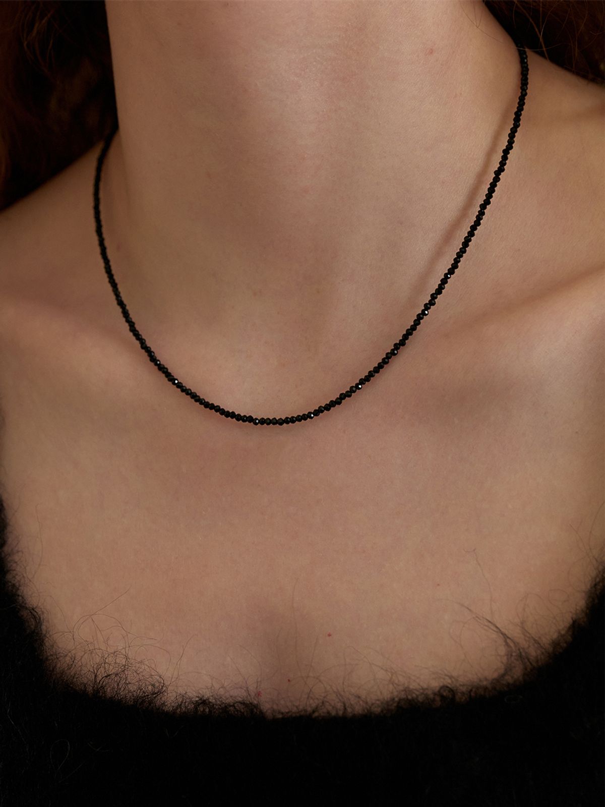 리엔느와르(leeENoir) Volume Heart Onyx Necklace