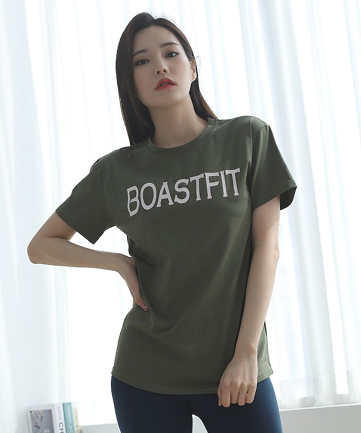 보스트핏(BOASTFIT) 기능성 트레이닝 반팔티셔츠 카키