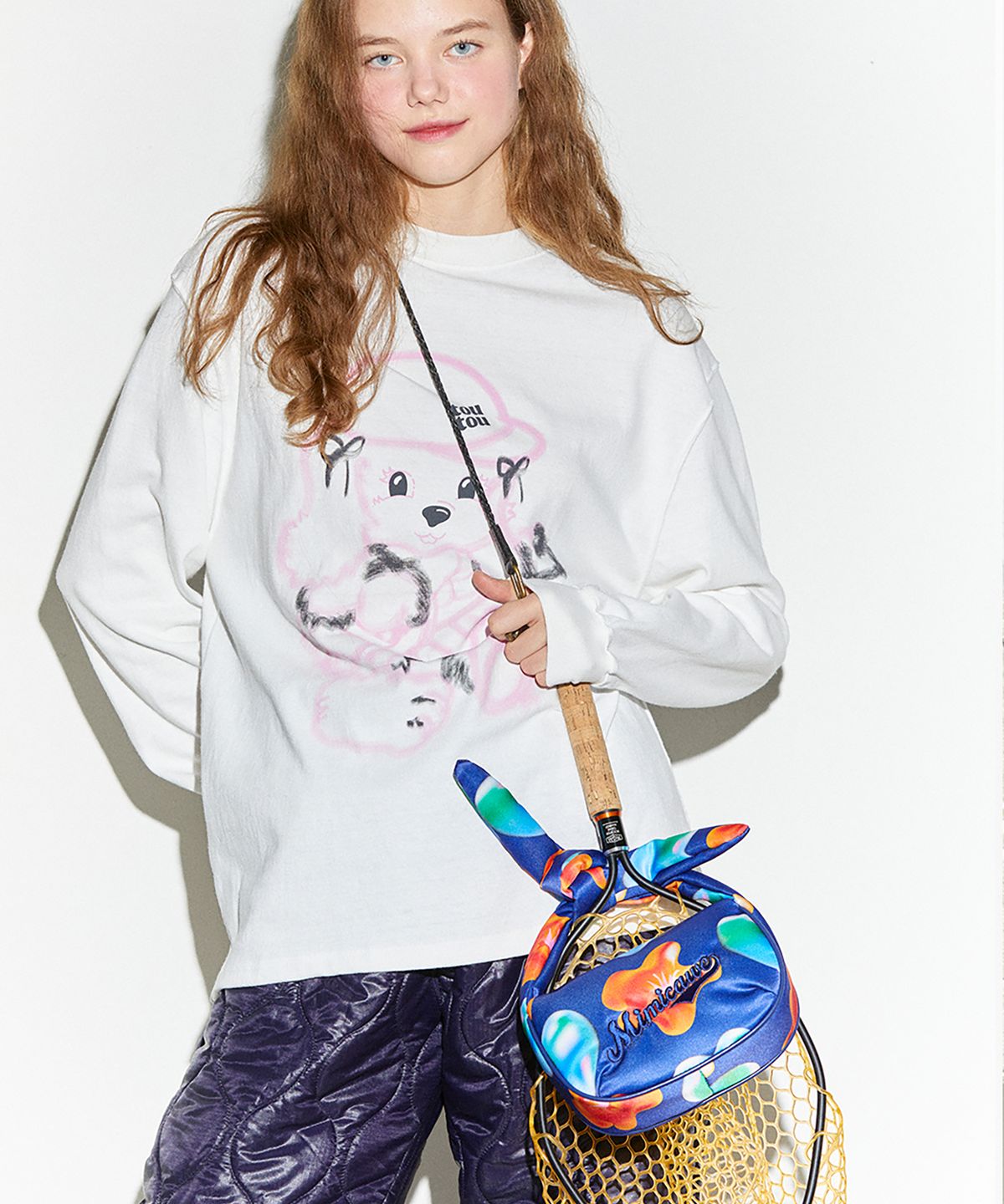 미미카위(MIMICAWE) MM KNOT HOBO BAG/POPPY HEART BLUE