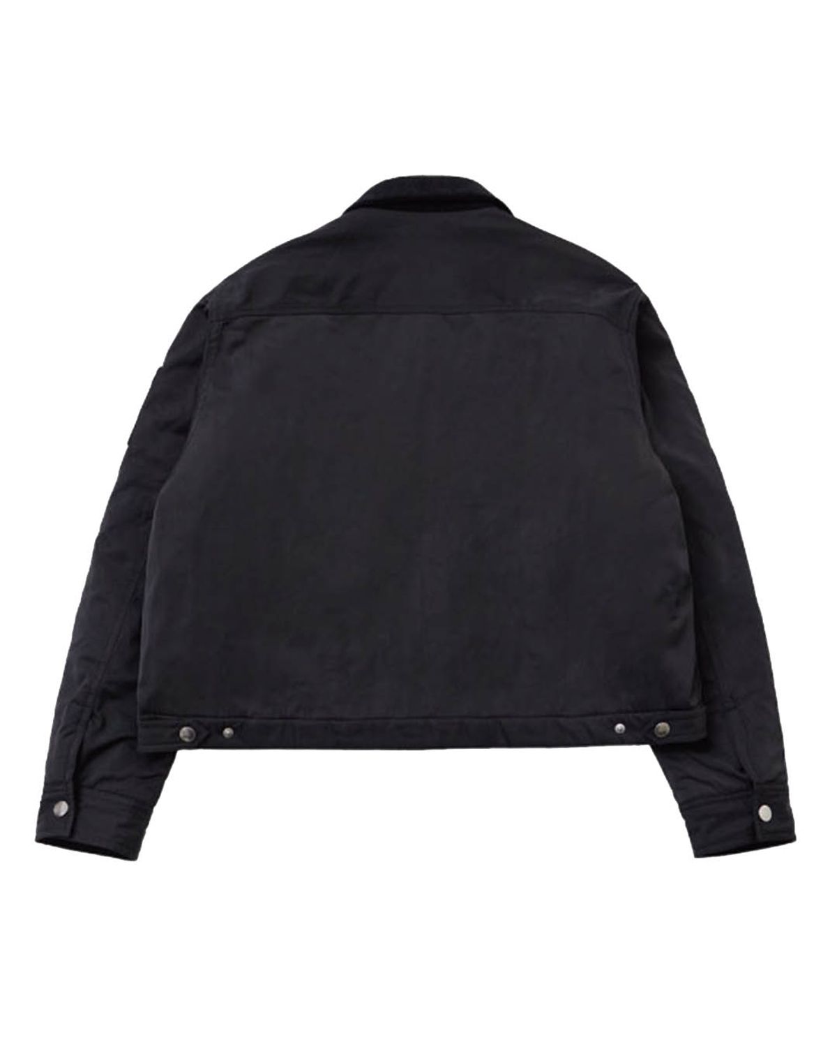더뮤지엄비지터(THEMUSEUMVISITOR) CORDUROY COLLAR METAL LOGO JACKET (BLACK)