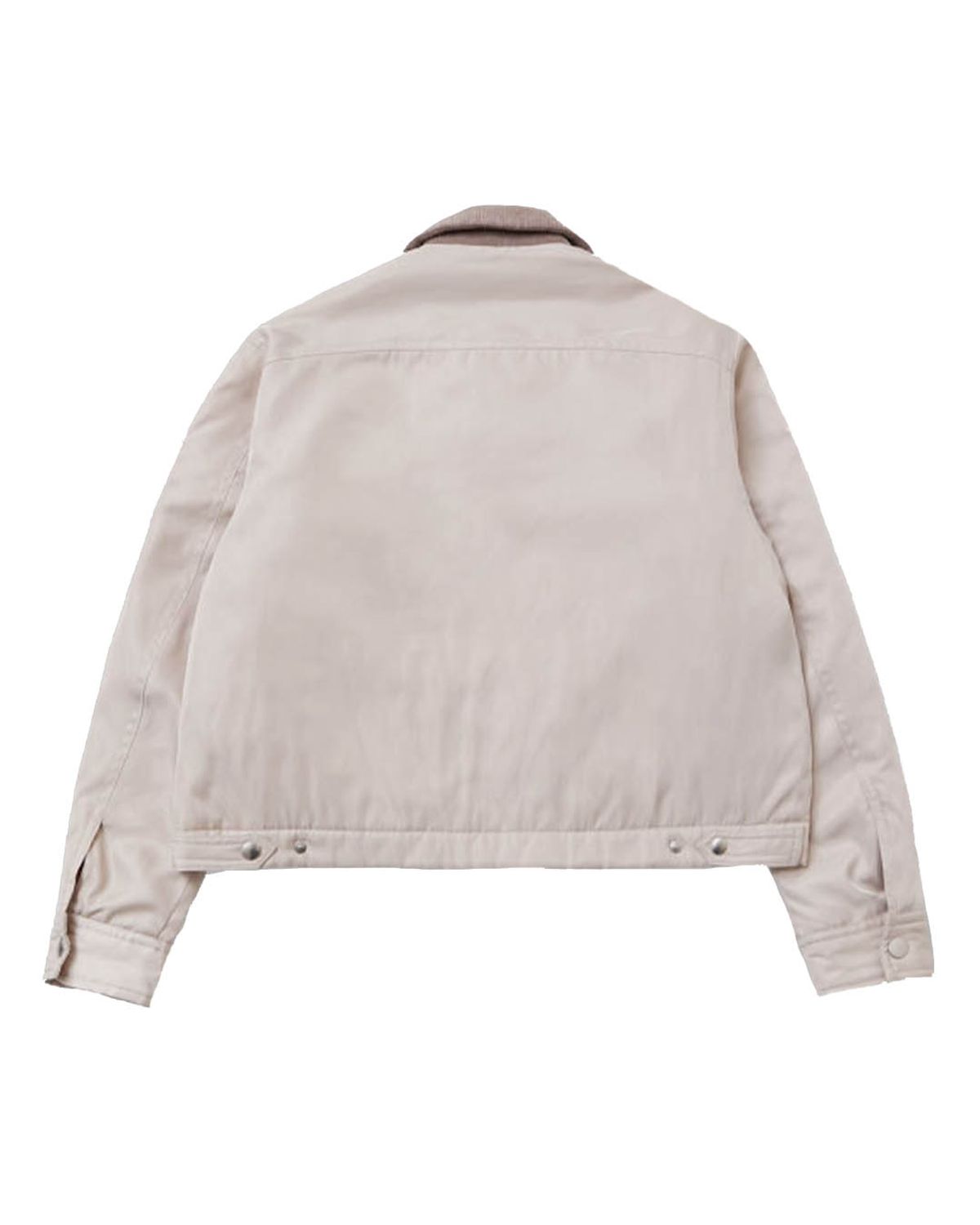 더뮤지엄비지터(THEMUSEUMVISITOR) CORDUROY COLLAR METAL LOGO JACKET (IVORY)