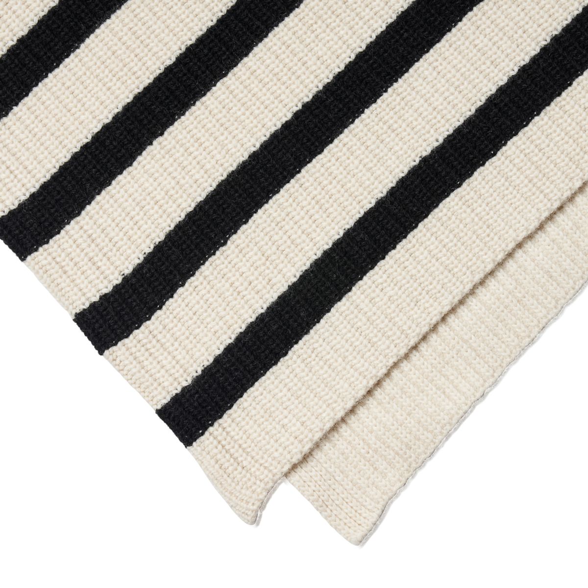 베르노(VERNO) [Casual] Stripe Half zip-up knit White