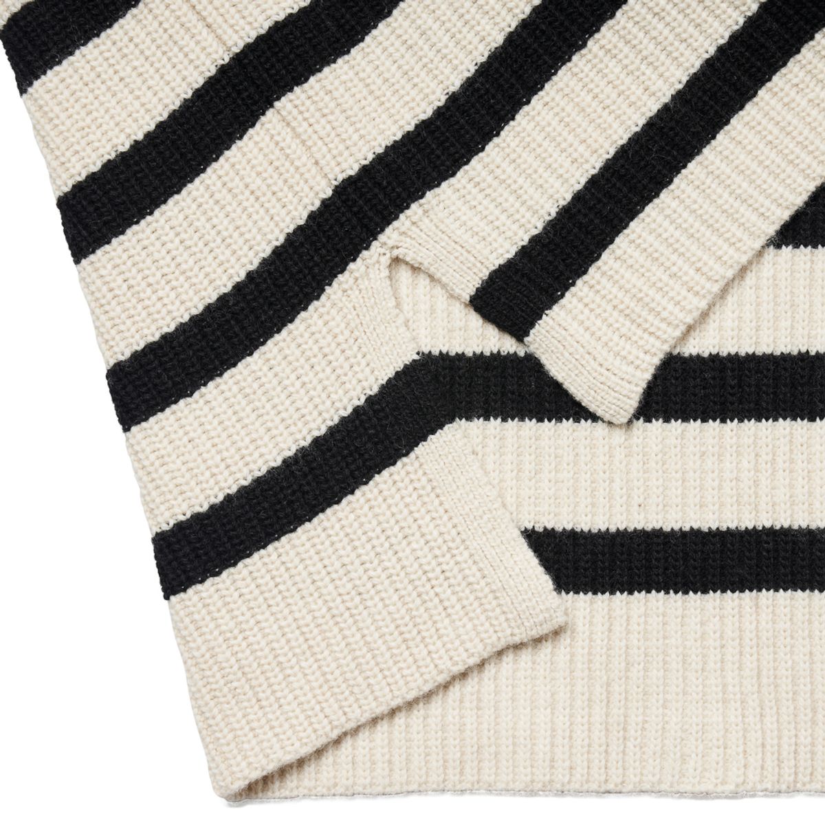 베르노(VERNO) [Casual] Stripe Half zip-up knit White