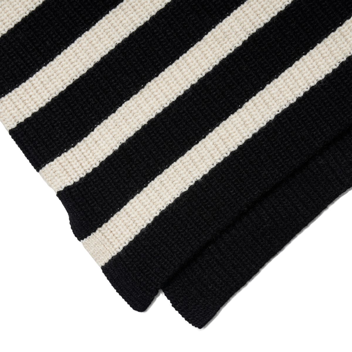 베르노(VERNO) [Casual] Stripe Half zip-up knit Black