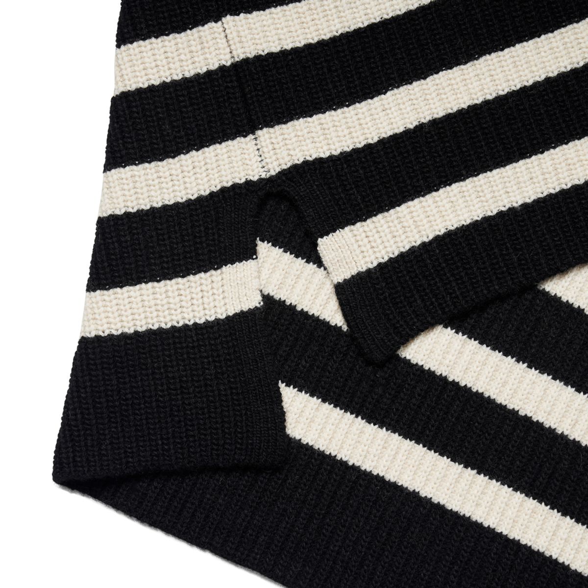 베르노(VERNO) [Casual] Stripe Half zip-up knit Black