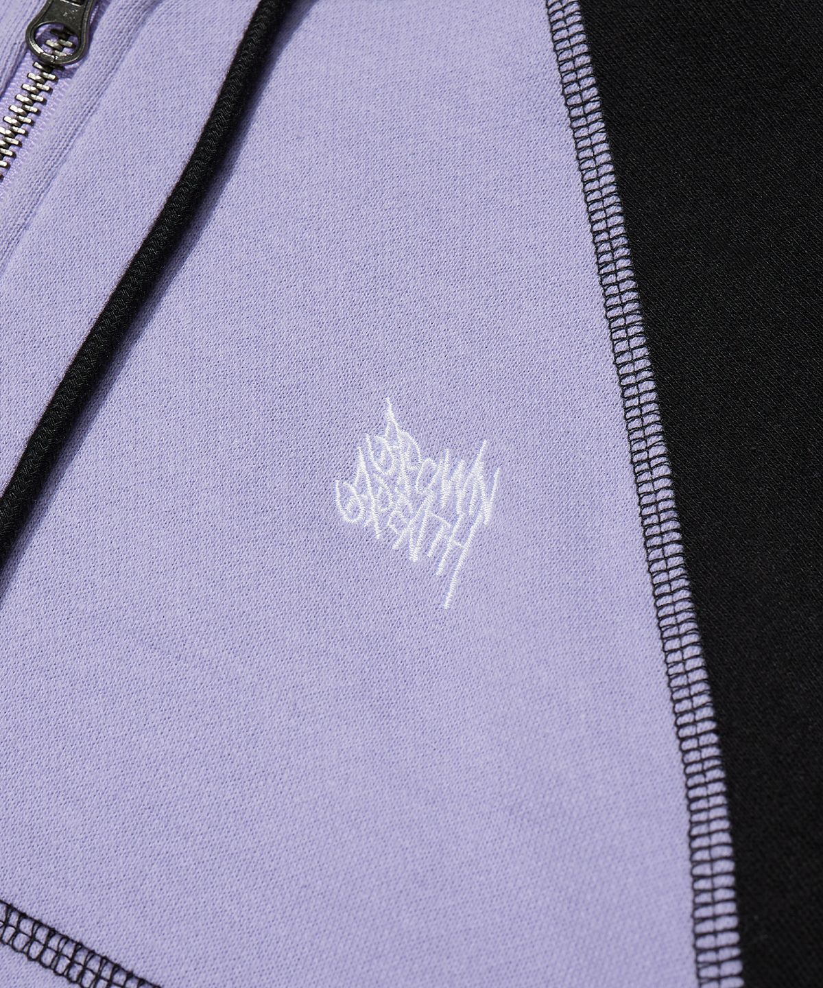 브라운브레스(BROWNBREATH) W RAGLAN STITCH HOOD ZIP UP - VIOLET