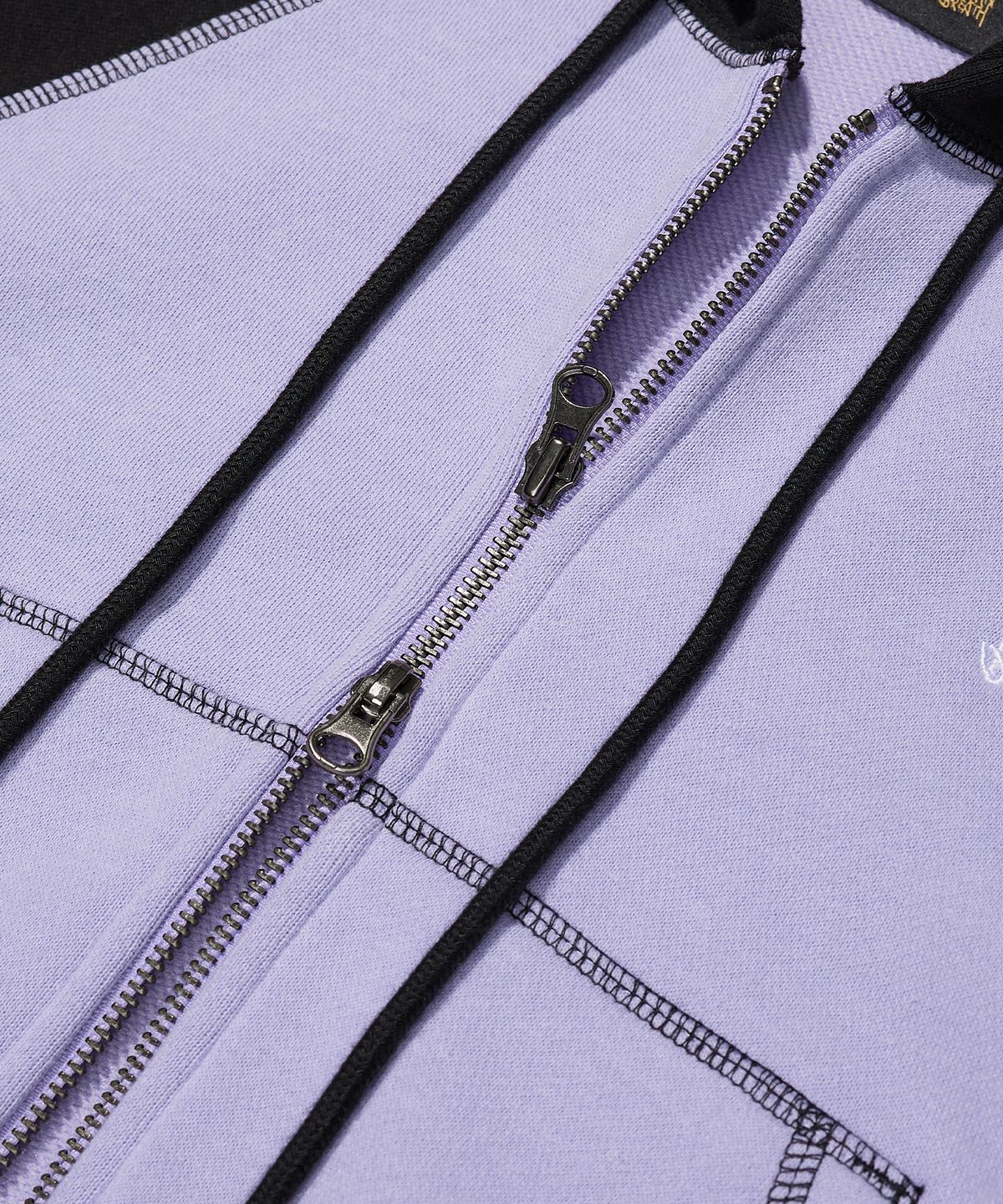 브라운브레스(BROWNBREATH) W RAGLAN STITCH HOOD ZIP UP - VIOLET