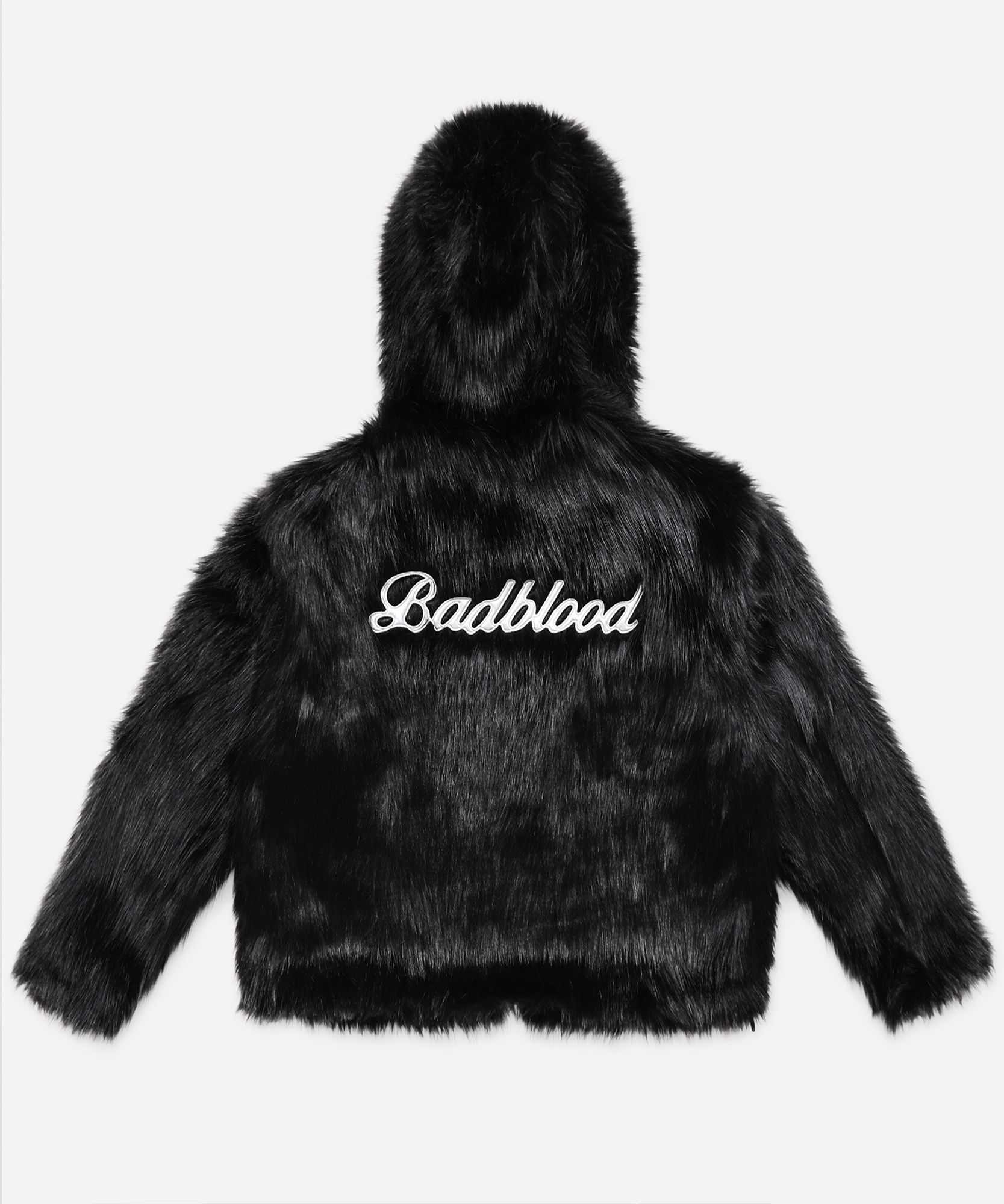 アウターその他 BADBLOOD Beyond Soft Collarless Fur Jacket Black Cascade Rabbit Fur Jacket in Onyx – Mode & Affaire