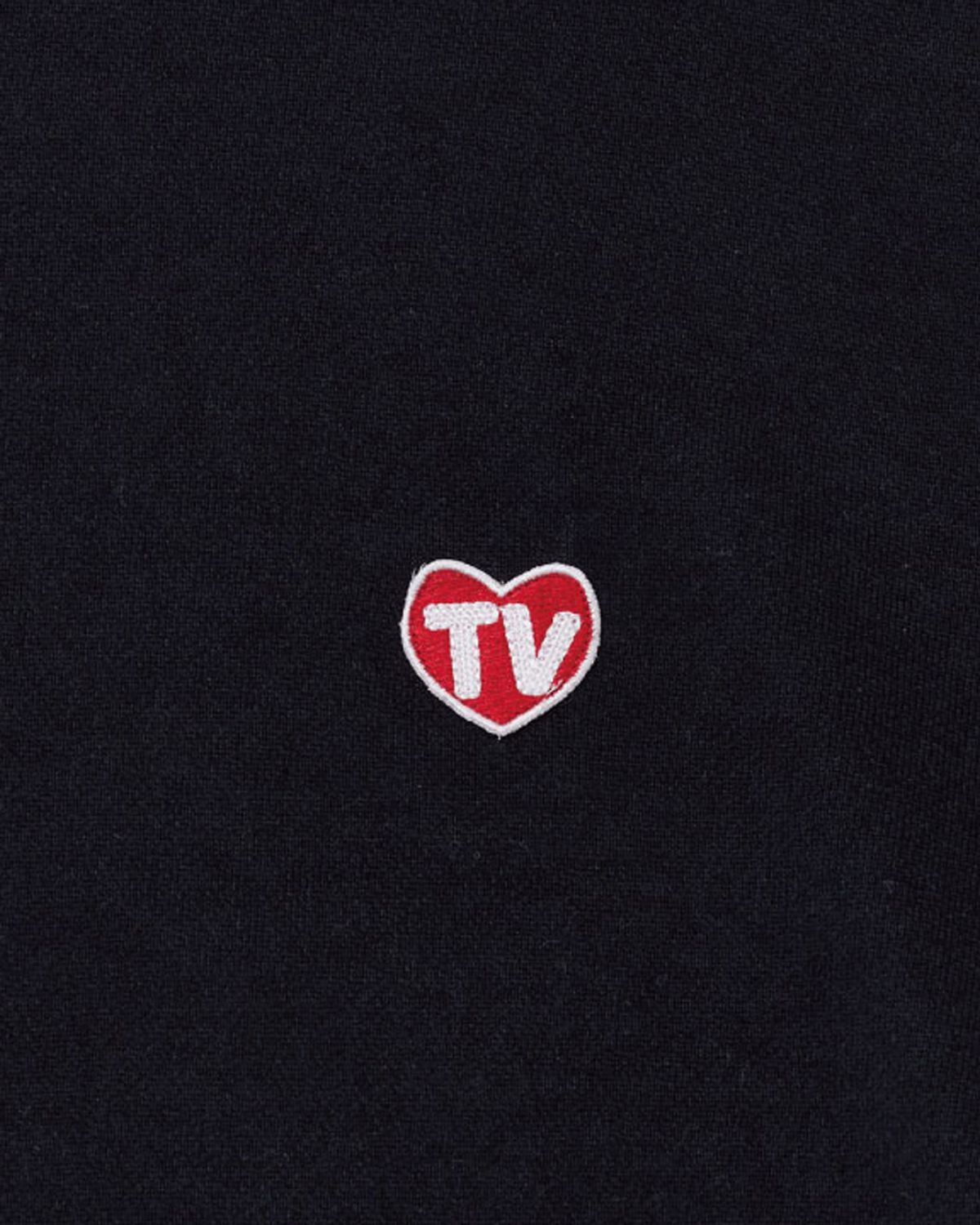 더뮤지엄비지터(THEMUSEUMVISITOR) TV HEART LOGO HOODY (BLACK)