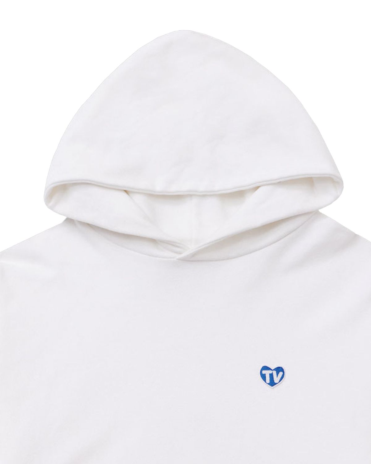 더뮤지엄비지터(THEMUSEUMVISITOR) TV HEART LOGO HOODY (WHITE)