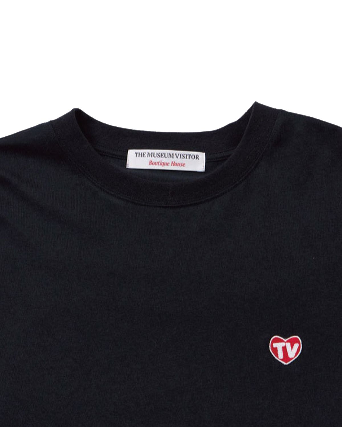 더뮤지엄비지터(THEMUSEUMVISITOR) TV HEART LOGO LONG SLEEVE (BLACK)