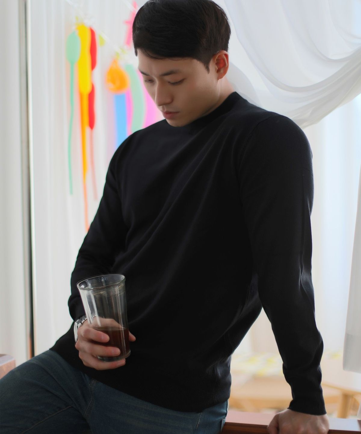 보스트핏(BOASTFIT) 2pack 부드러운 머슬핏 라운드넥 긴팔 니트