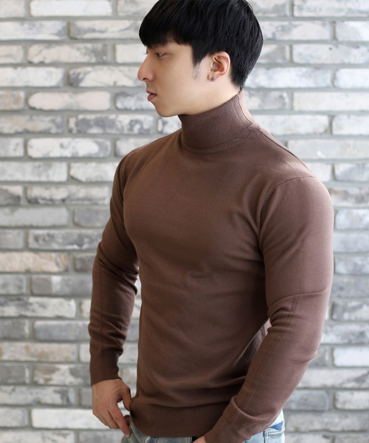 보스트핏(BOASTFIT) 2pack 부드러운 머슬핏 목폴라 긴팔 니트
