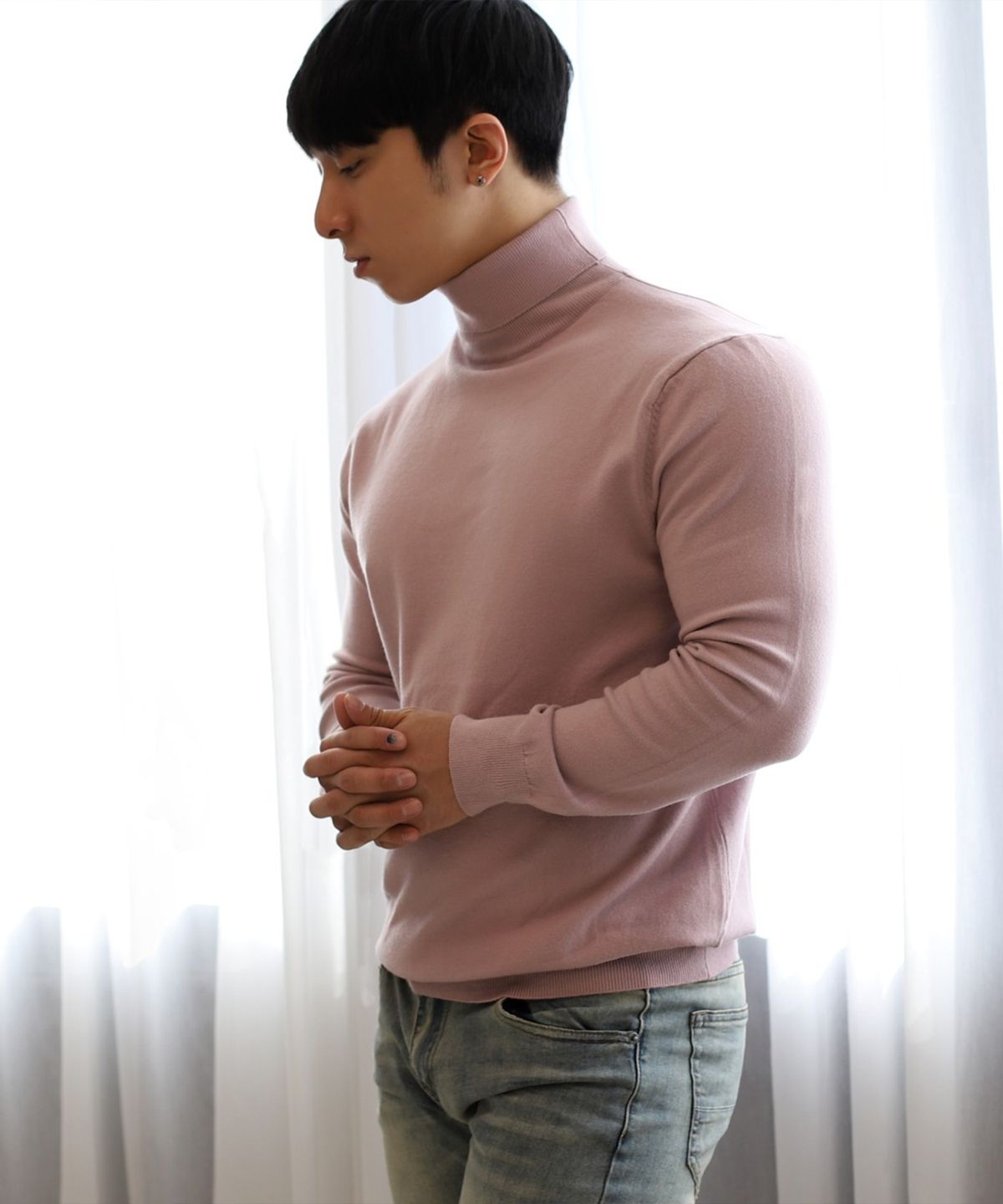 보스트핏(BOASTFIT) 2pack 부드러운 머슬핏 목폴라 긴팔 니트
