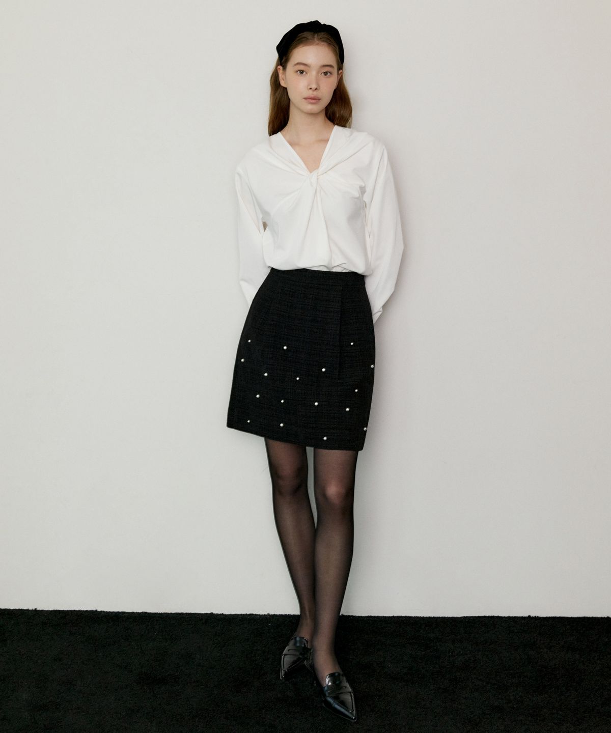 오떼뜨(OCTETTE) PEARL TWEED SK_BLACK