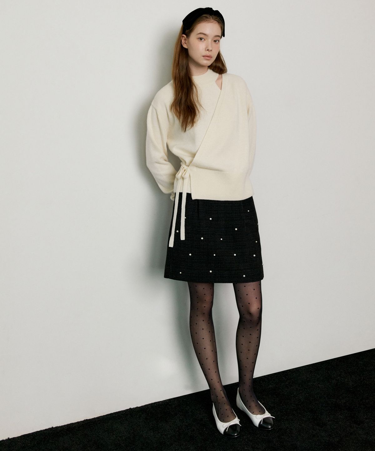 오떼뜨(OCTETTE) PEARL TWEED SK_BLACK