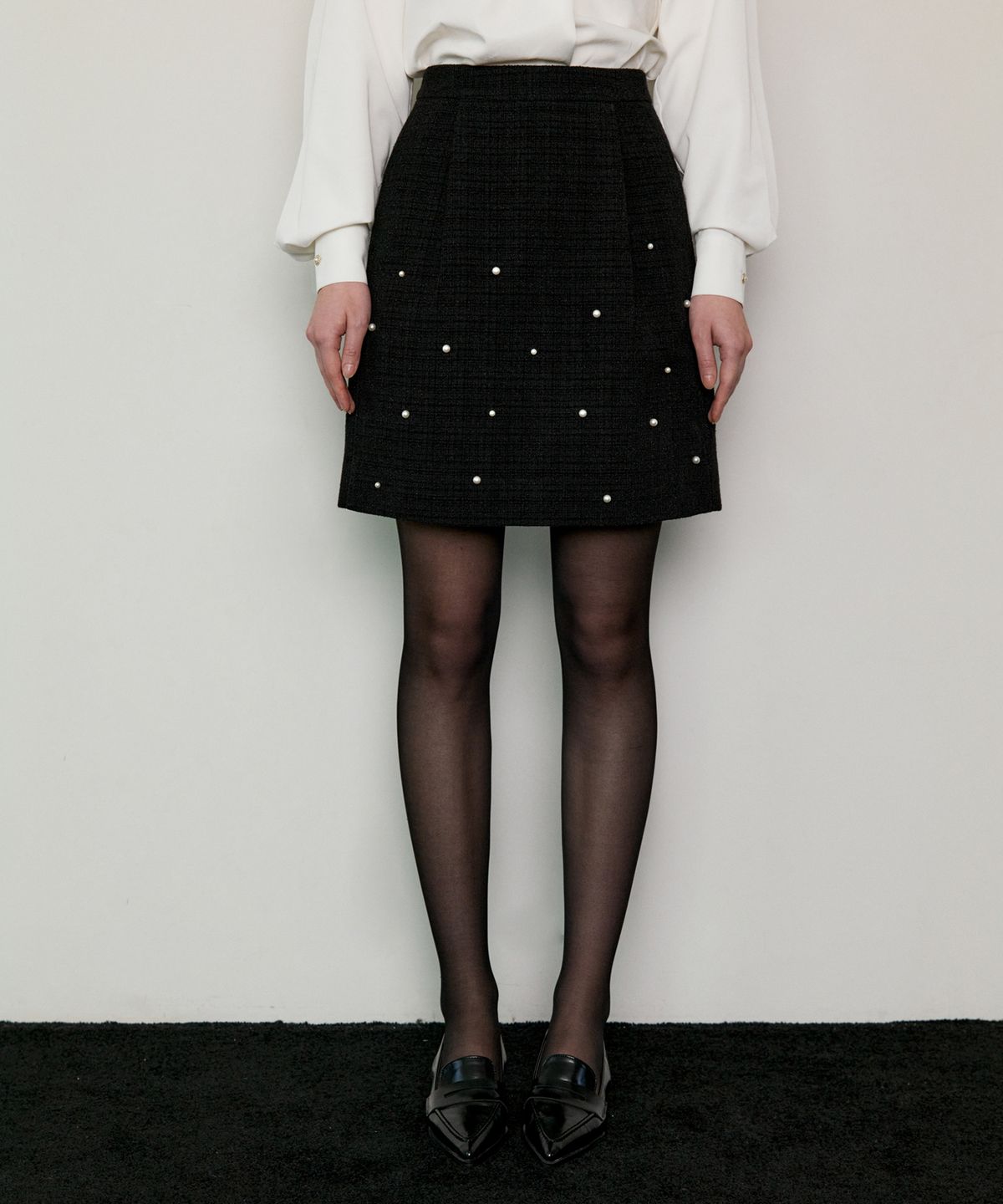 오떼뜨(OCTETTE) PEARL TWEED SK_BLACK