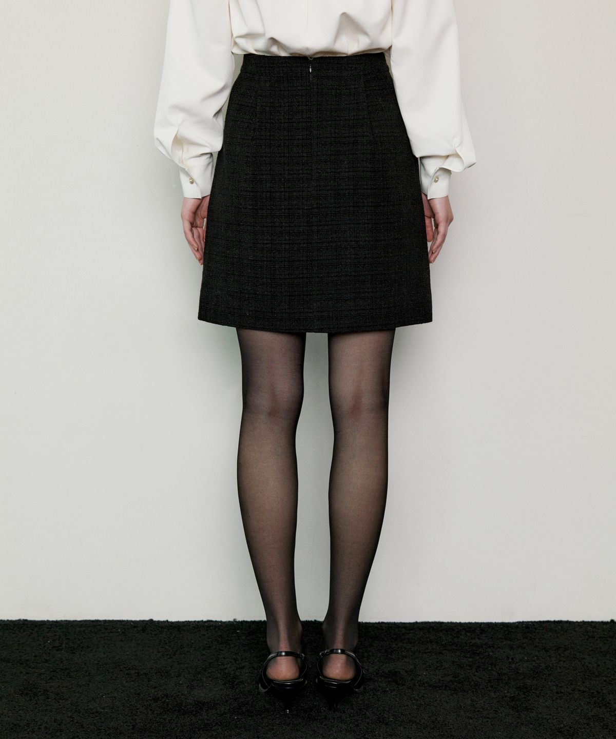 오떼뜨(OCTETTE) PEARL TWEED SK_BLACK