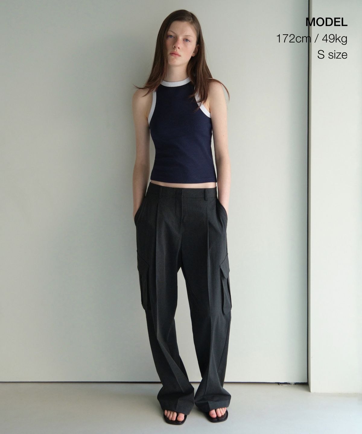 무신사 스탠다드 우먼(MUSINSA STANDARD WOMAN) 우먼즈 링거 레이서 백 탱크 탑 [네이비/화이트]